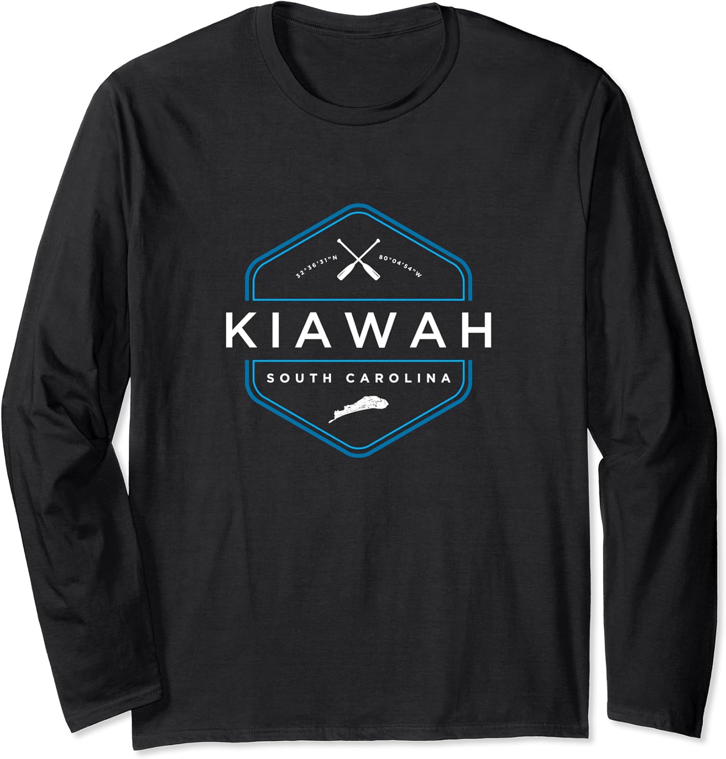 Kiawah Island South Carolina Beach Graphic Long Sleeve TShirt Clothing, Shoes